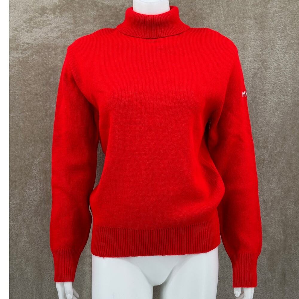 Vintage Yamaha Sweater Womens Large Red Knit 100% Acrylic Turtleneck Nostalgia